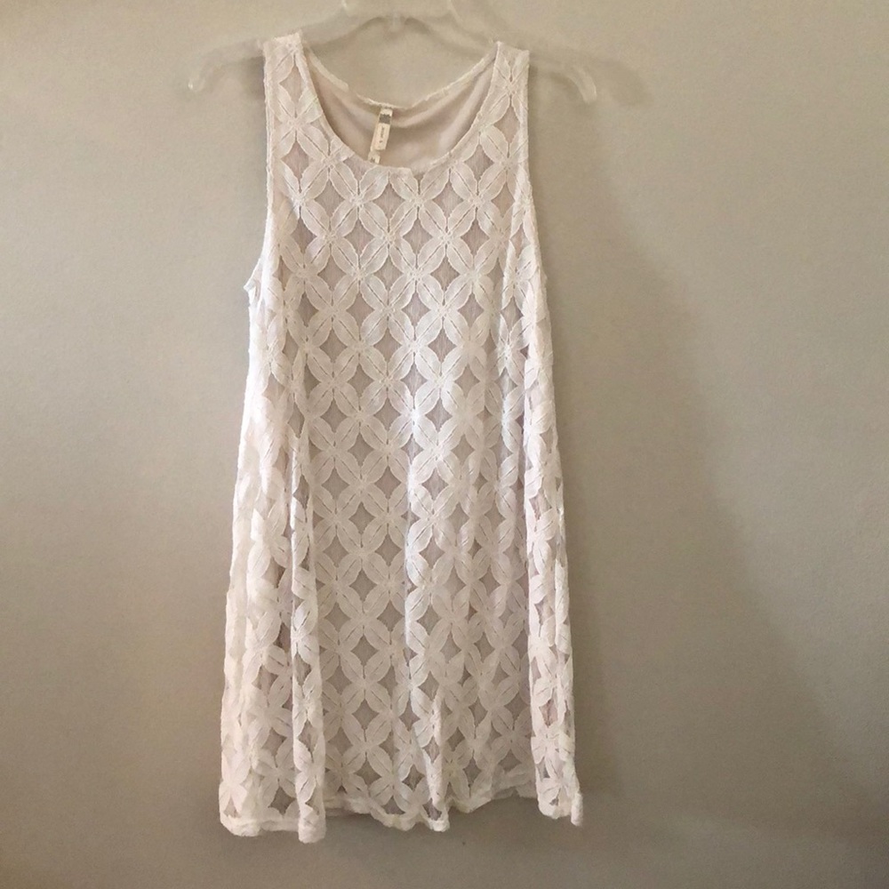Cream colored lace knee length dress size M